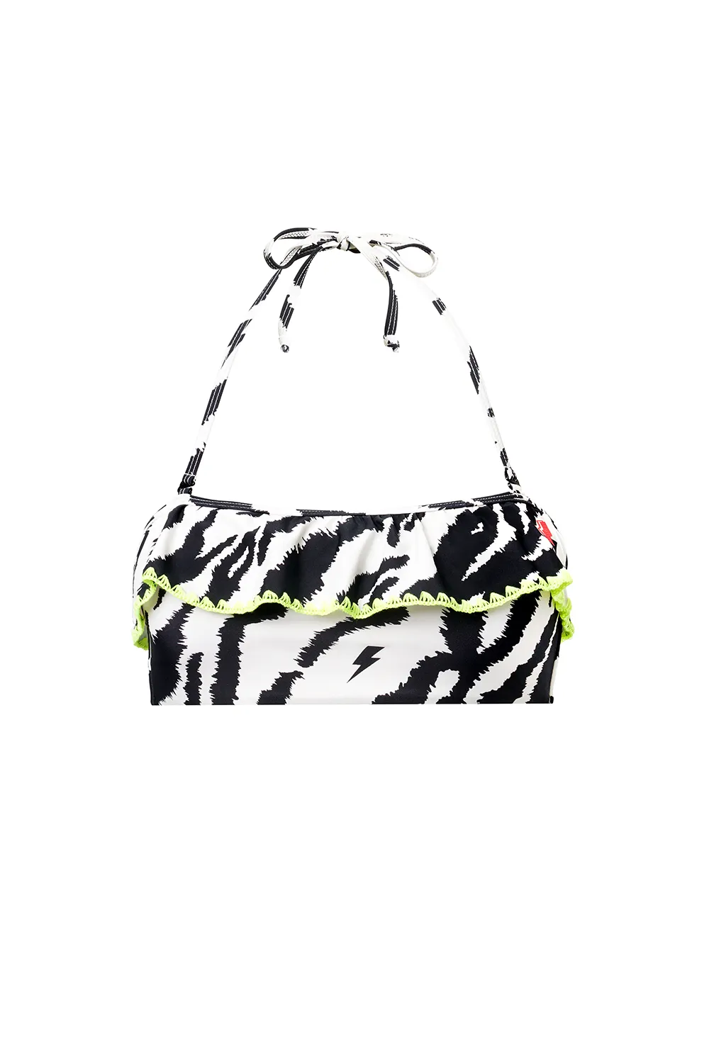 Ivory with Black Shadow Tiger Bandeau Bikini Top